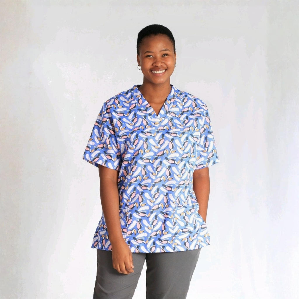 Parrot ™ Unisex Patterned Scrub Top