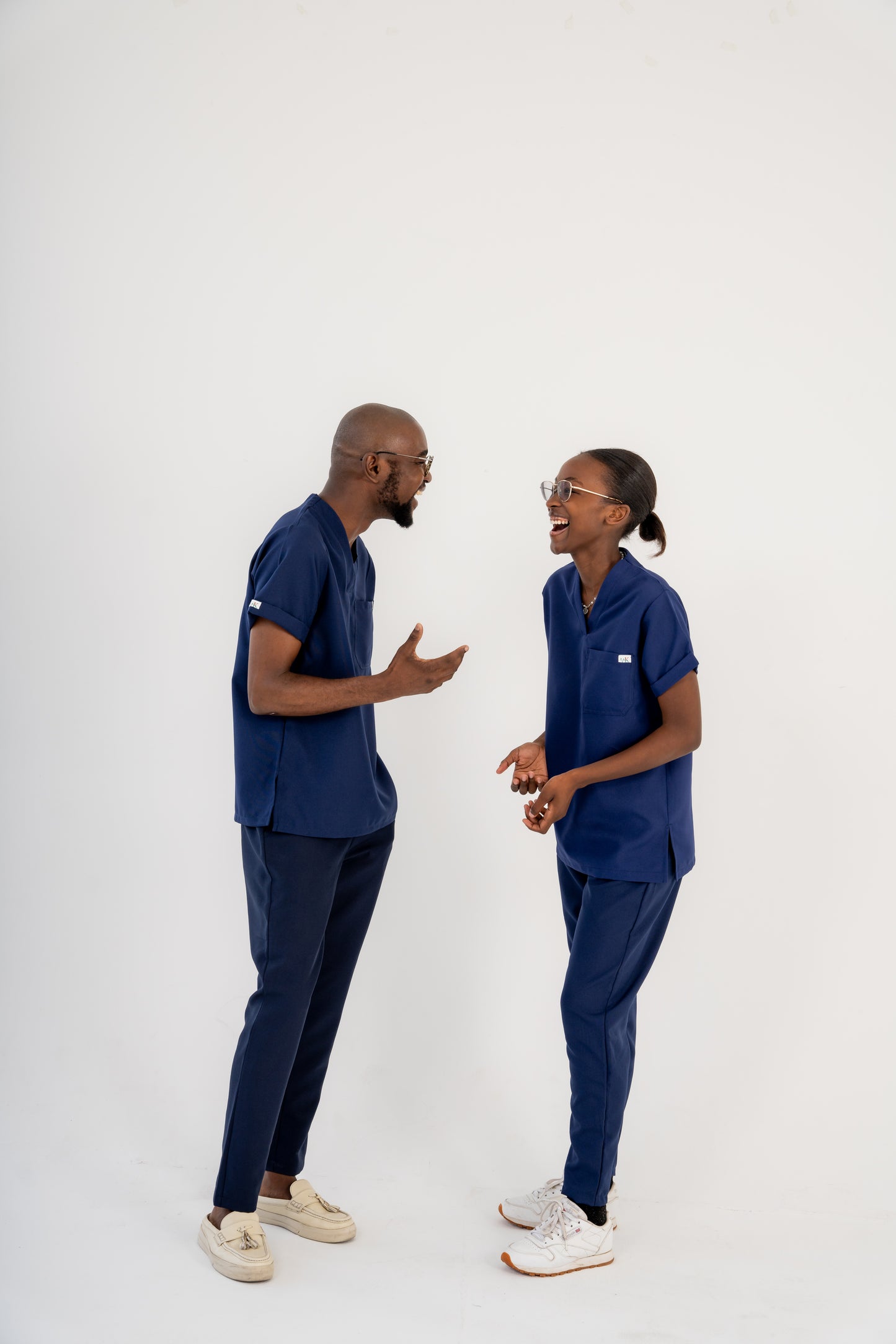 Navy Blue Unisex Scrubs Top