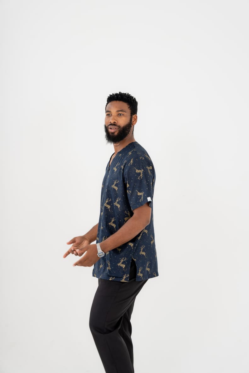 Gold-REINDEER™UNISEX SCRUBS TOP