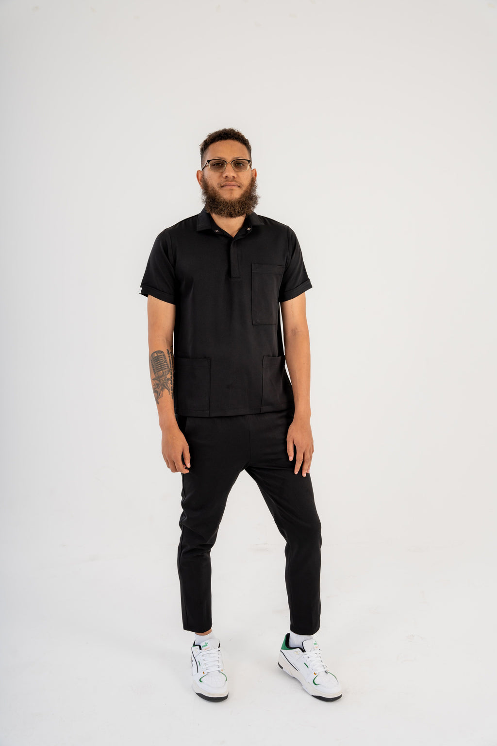 Button-Up Polo Scrub Top