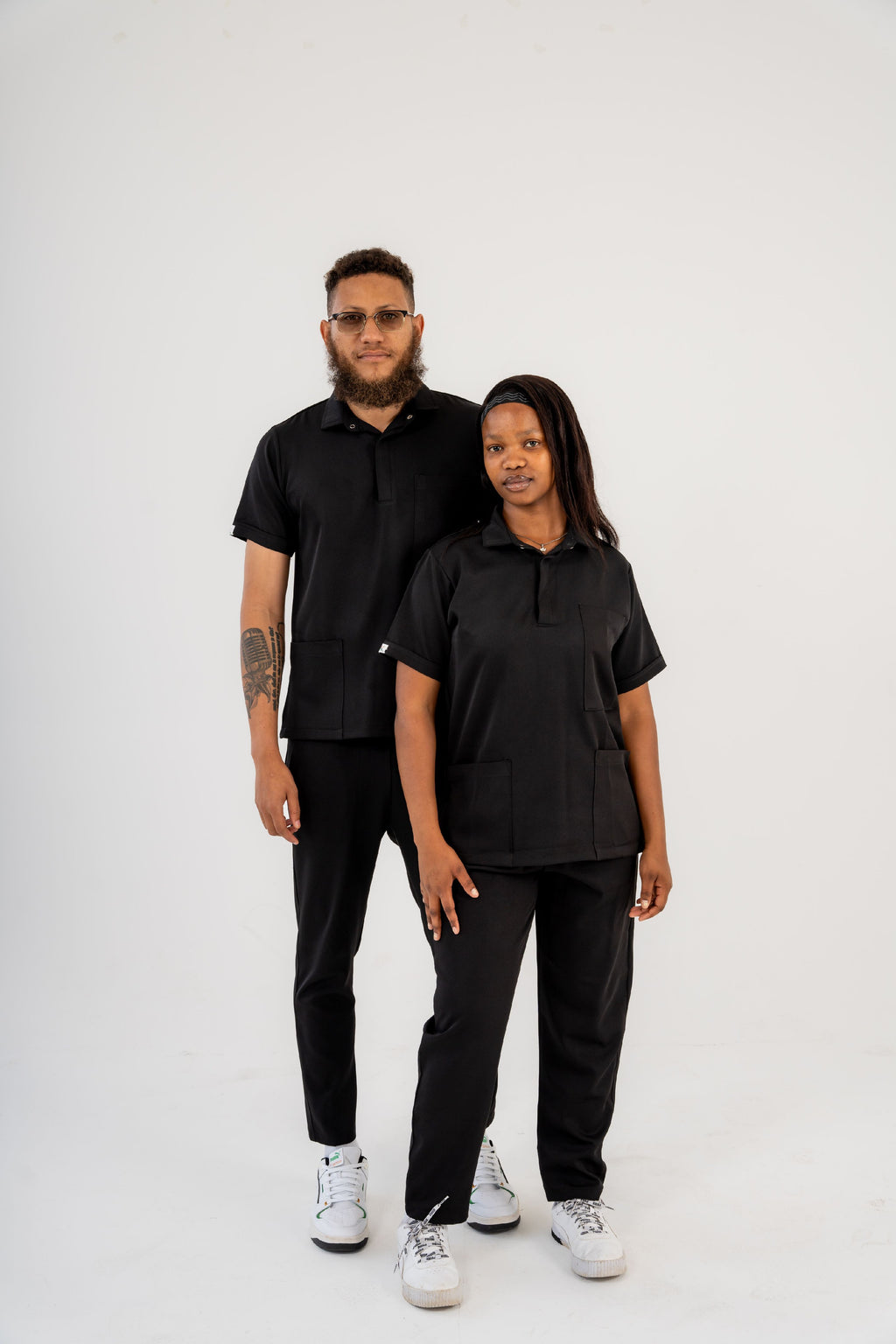 Button-Up Polo Scrub Top