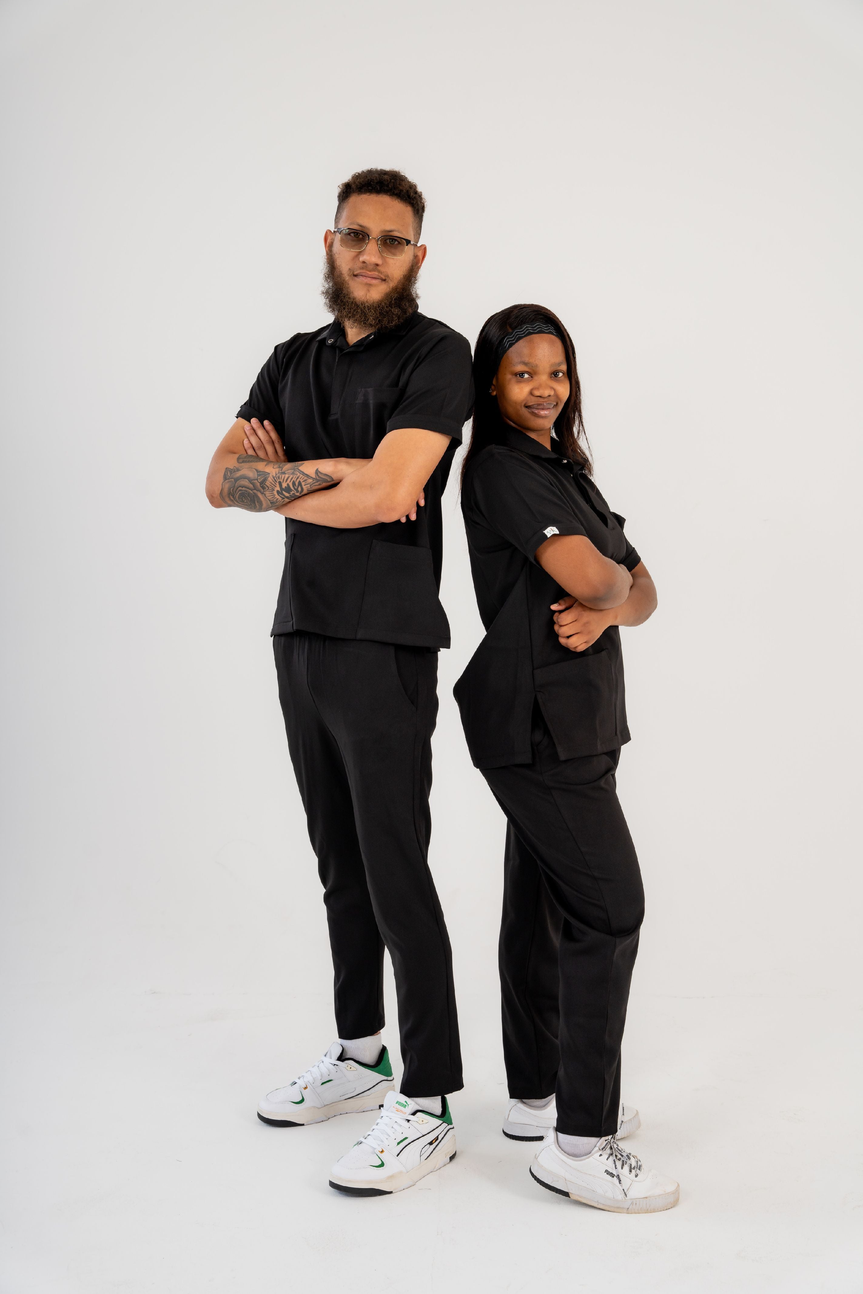 Button-Up Polo Scrub Top