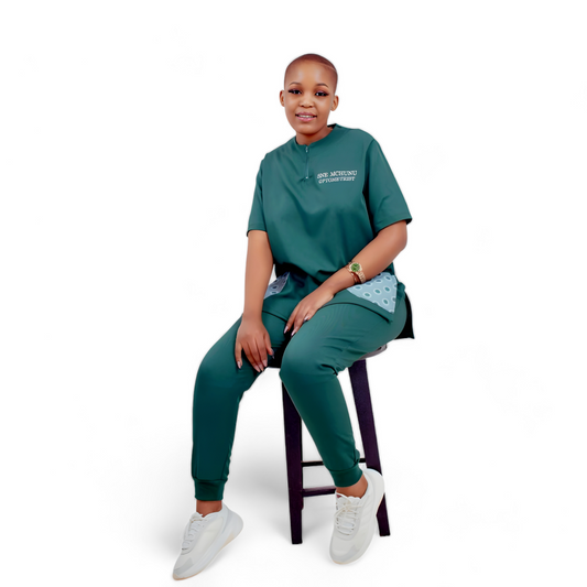 SNE ™ Dark Greens with   printed pockets scrubs