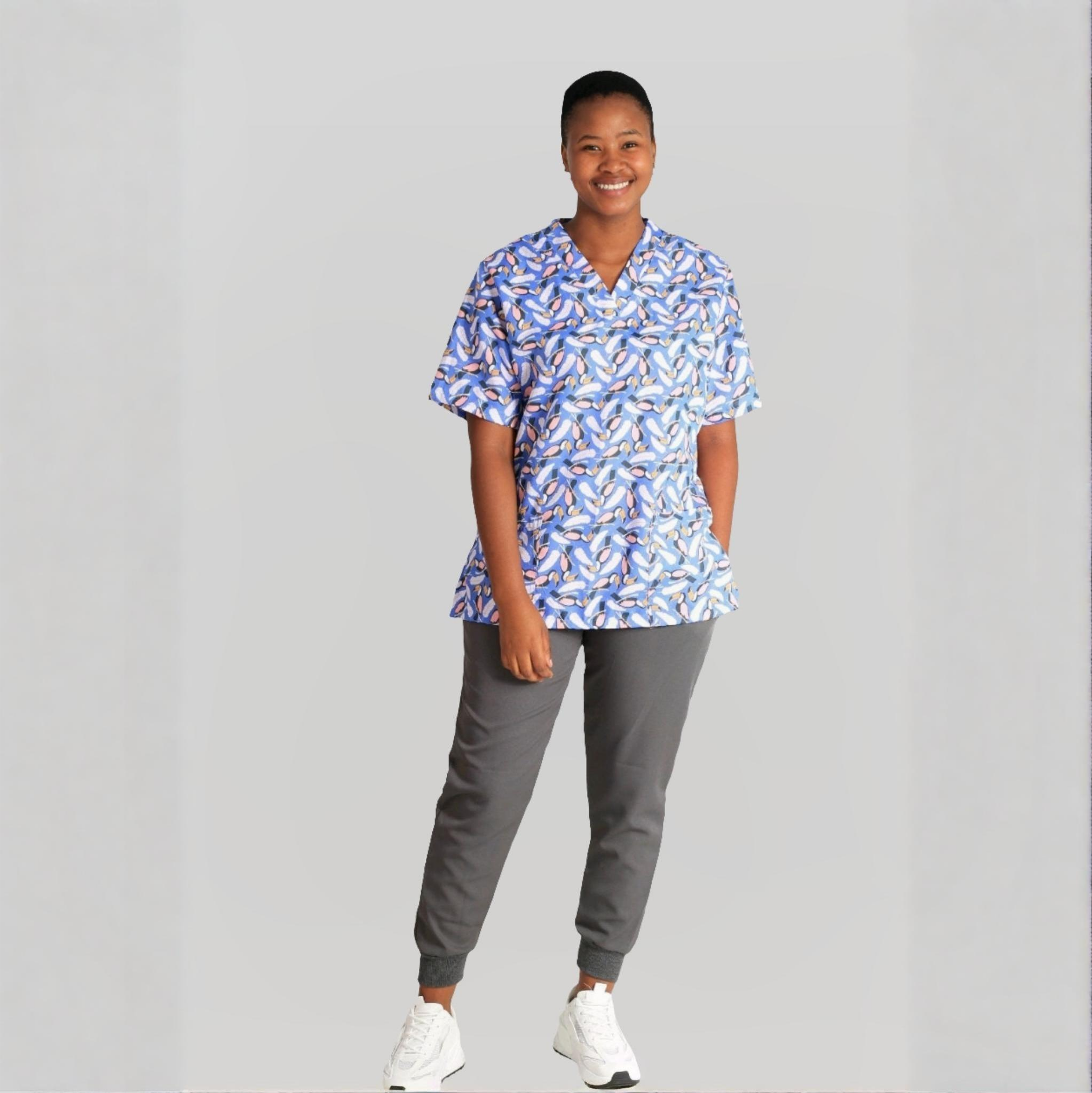 Parrot ™ Unisex Patterned Scrub Top
