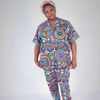 'GeoEthnic Chic' Medical scrub top only