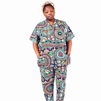 'GeoEthnic Chic' Medical scrub top only