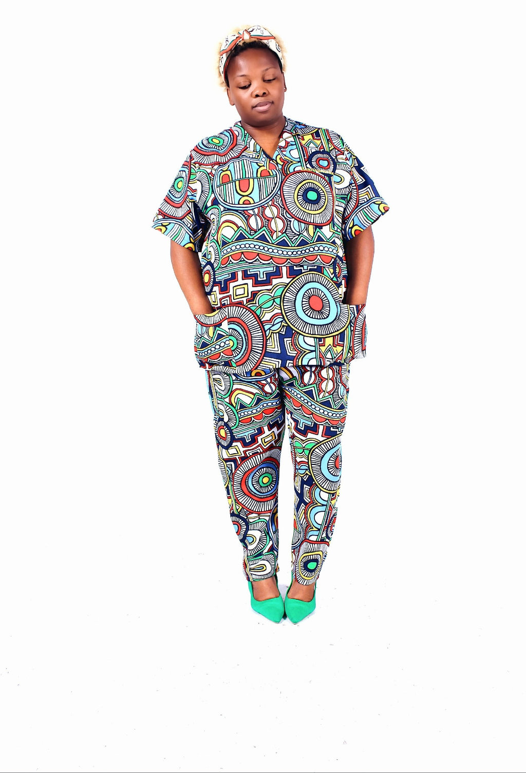 'GeoEthnic Chic' scrub top only