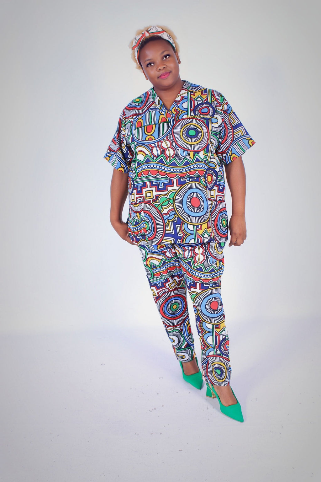 'GeoEthnic Chic' scrub top only