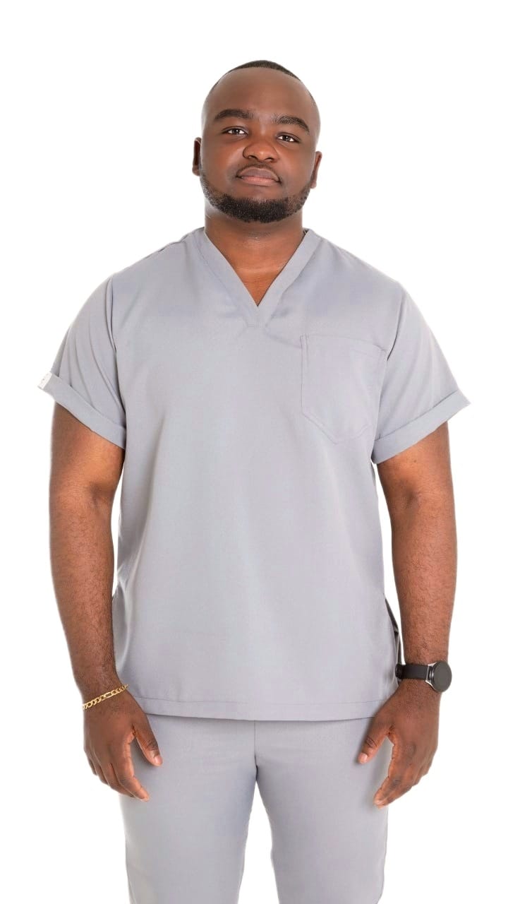 Lite Gray Unisex Scrubs Top