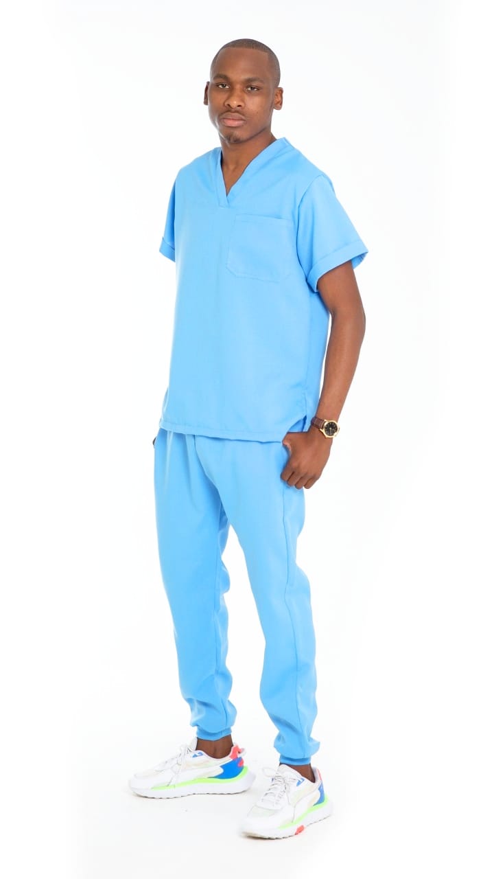 Sky Blue Unisex Scrubs Top