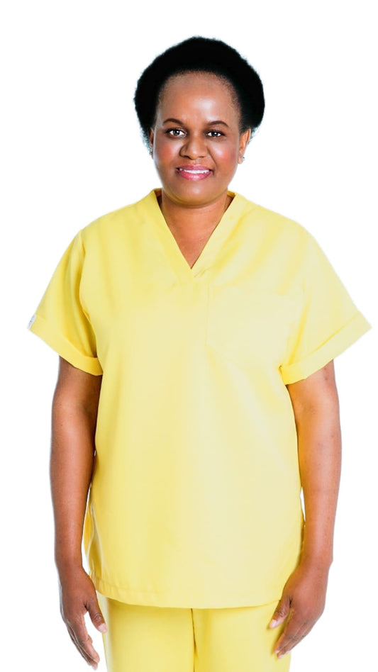 Lite Yellow Unisex Scrubs Top